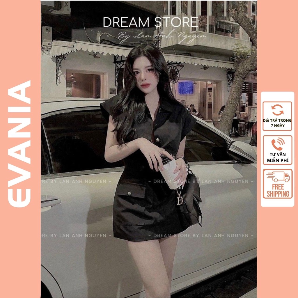 Set áo chân váy EVANIA set váy nữ áo mặc với chân váy chất vải KAKI lên form đẹp áo phối chân váy KQA0079