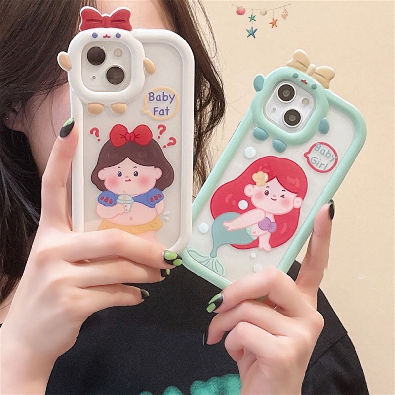 Ốp Lưng Iphone Camera Cánh Cụt Nơ Baby Princess 7plus/8plus/x/xs/11/12/13/14/pro/max/promax