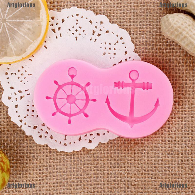 1 Khuôn Silicone Tạo Hình Mỏ Neo Trang Trí Bánh