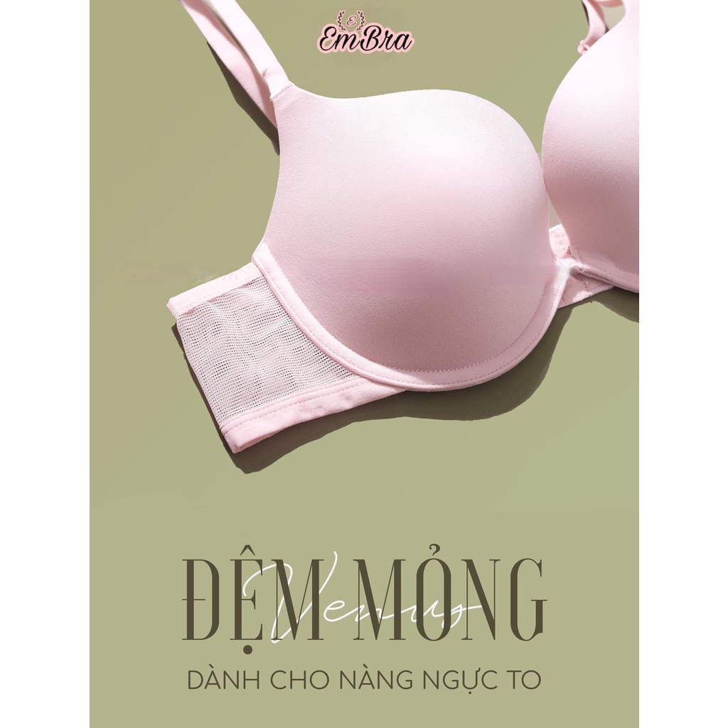 Áo lót nữ có gọng quả chéo lưng lỗ thông thoáng chống ngứa hoạ tiết trơn mã EBALCG14
