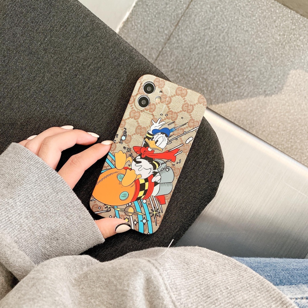 GUCCI DISNEY Ốp Điện Thoại In Hình Vịt Donald Sang Trọng Cho iphone 13 Pro Max i13 13pro 11 Pro Max i11 iX Xs XR 7 plus 8 plus Xs Max 12Pro 12 Pro Max