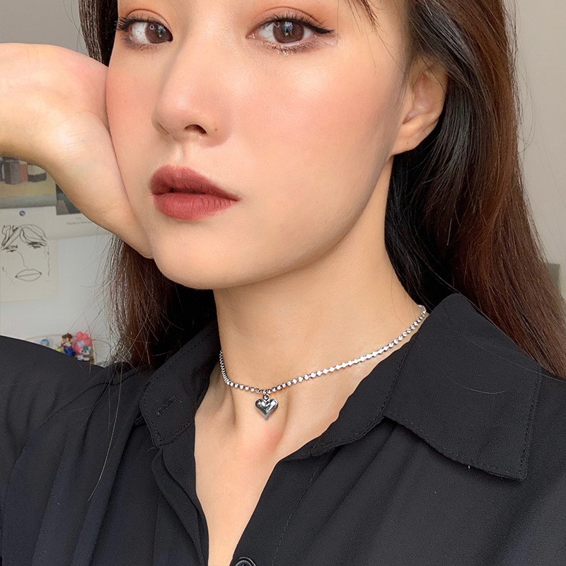 Dây chuyền nam nữ chất ngầu cá tinh  hình trái tim phong cách Hàn Quốc CHIBIVIP A11