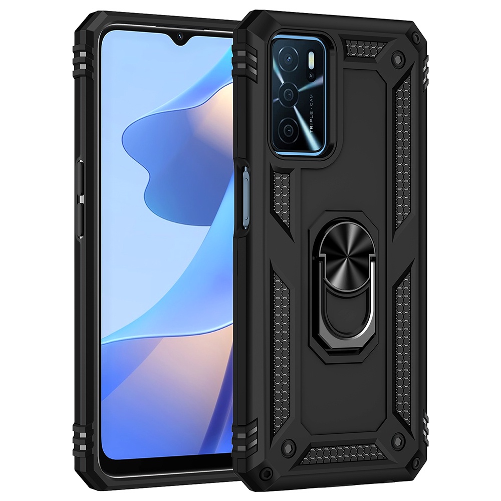 Ốp lưng Oppo A55 A16 chống sốc 2 lớp kèm nhẫn iring làm giá đỡ