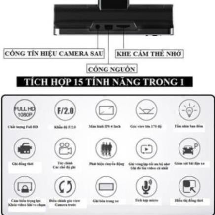 Camera hành trình xe hơi 3 mắt X005 4 inch fullHD 1080p,camera sau chống nước- BM31 - BẢO HÀNH 6 THÁNG /giá tốt