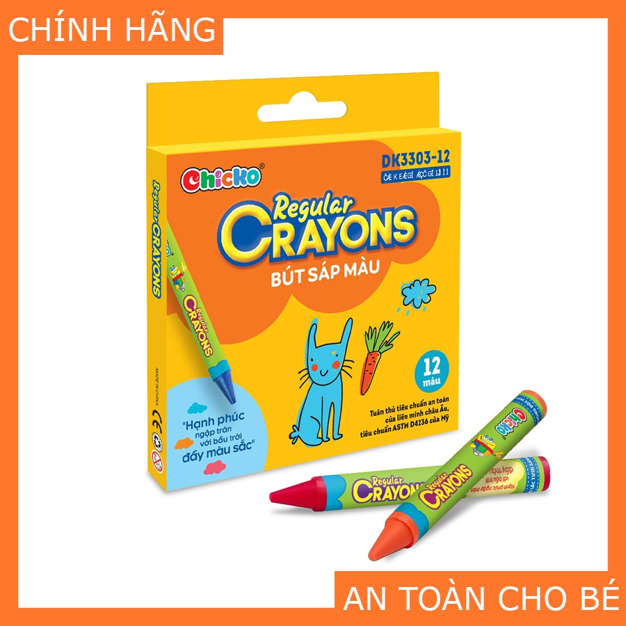 Bút Sáp Màu DUKA Reglar Crayons - 12 Màu [An Toàn Cho Bé]