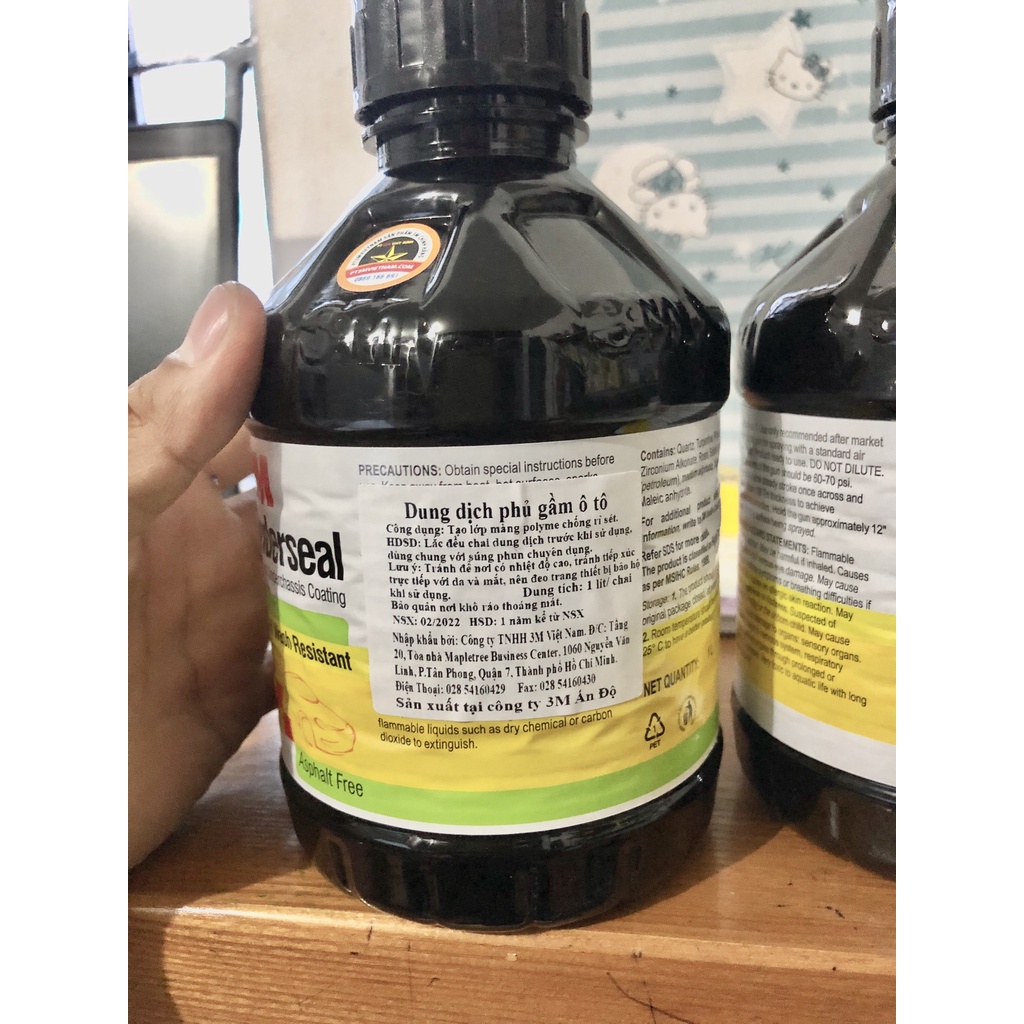 Dung dịch phủ gầm xe hơi chống ồn 3M Underseal chai 1 lít