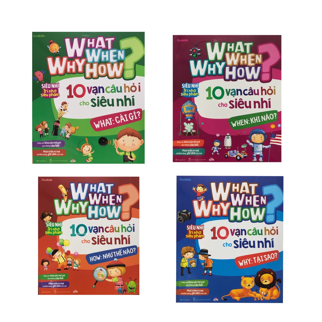 Sách - 10 vạn câu hỏi cho siêu nhí ( what , why , when , how , combo 4 quyển ) ( Megabooks )