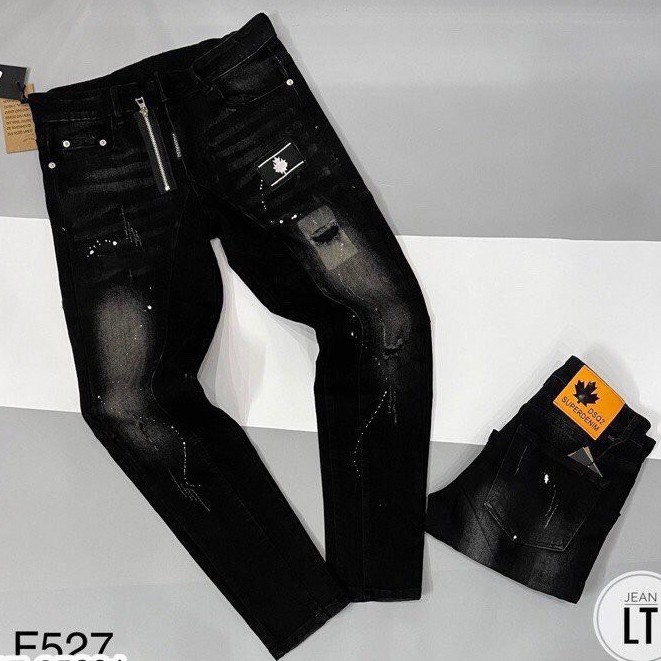 Quần jean nam ống suông màu xám đậm chất bò dày dặn co giãn bốn chiều thời trang cao cấp VBSHOP527 | BigBuy360 - bigbuy360.vn