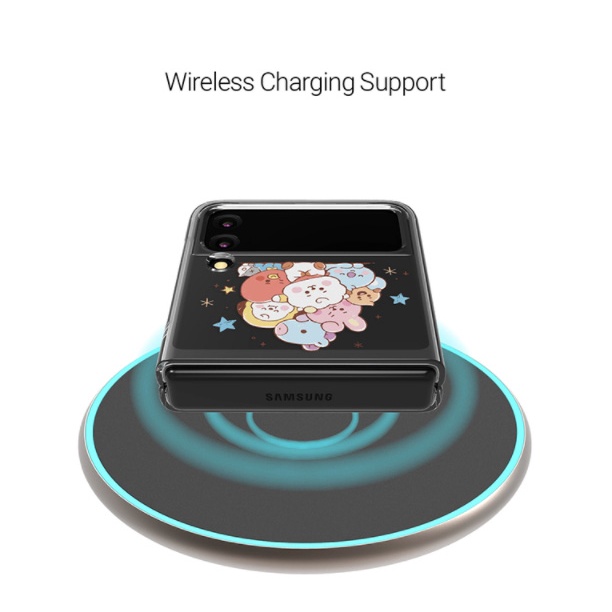 Bao da điện thoại BT21 mỏng trong suốt cho Z Flip 3 / Z Flip3 5G / Z Flip 4 / Z Flip4 5G