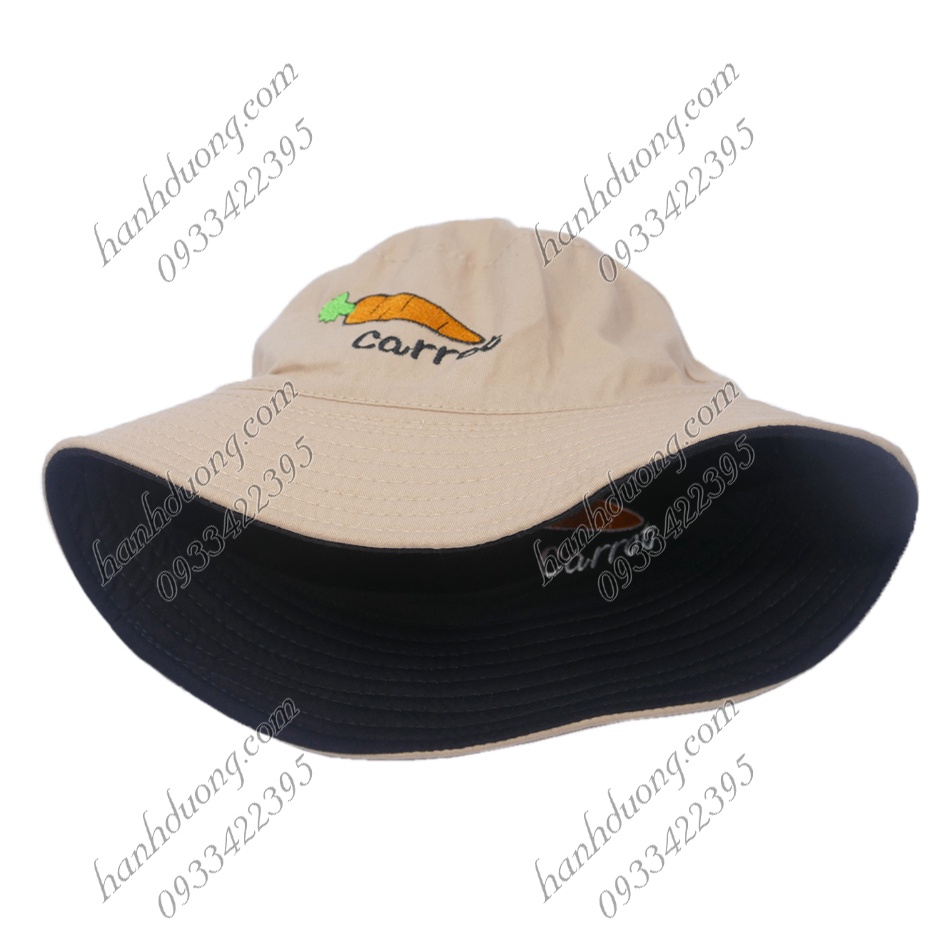 Nón vành nhỏ chống nắng tốt thêu hình của Carrot, đội được 2 mặt độc đáo