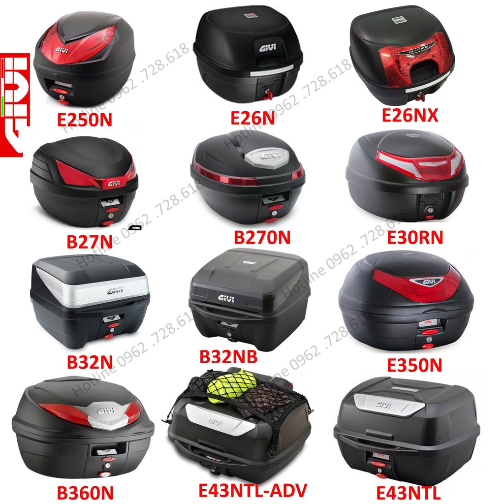 Thùng Givi gắn sau xe máy Tặng kèm đế