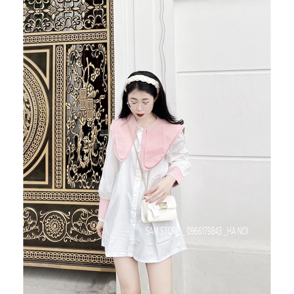 Áo baby cổ hồng