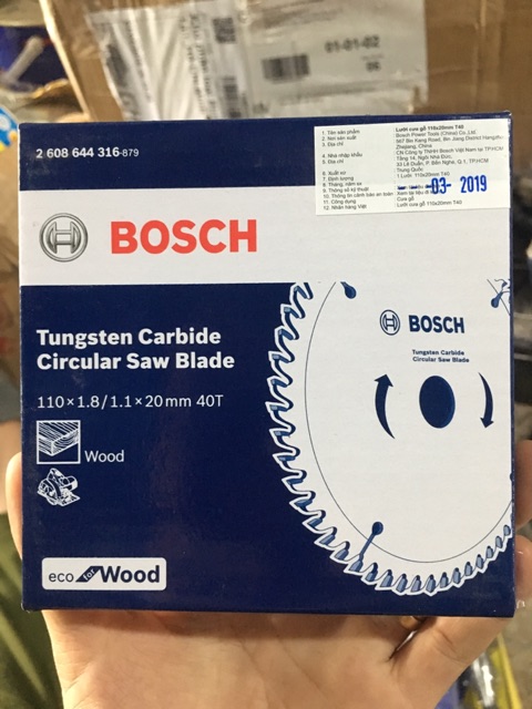 Lưỡi cắt gỗ 1 tấc Bosch 40 răng