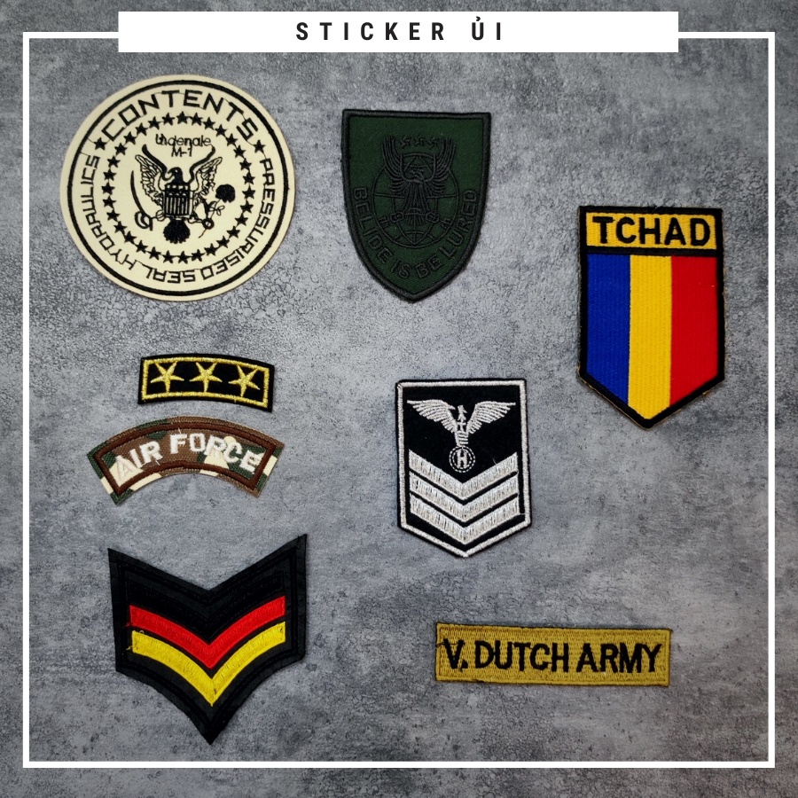 Sticker ủi áo Cao cấp - CÓ SẴN KEO ỦI - sticker vải dùng làm miếng vá áo, phụ kiện trang trí quần áo, balo, giày, nón