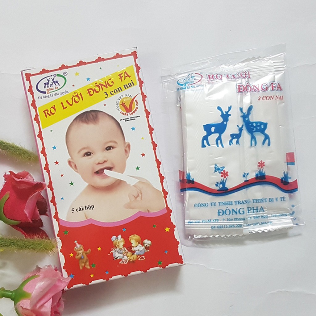 Rơ lưỡi Đông Fa cho bé, rơ lưỡi hàng Việt Nam chất lượng cao hộp 50 cái - Monnie Kids