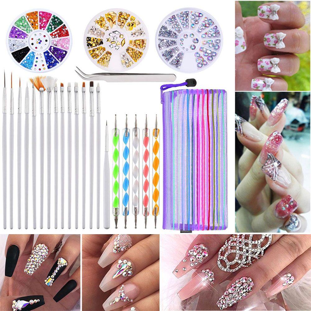 Nhíp Gắn Trang Trí Móng Tay Nghệ Thuật Bằng Acrylic Chuyên Nghiệp|Bộ Bút Chấm Bi Chuyên Dụng
