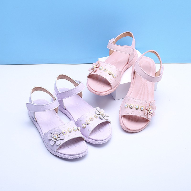 sandal bé gái size 26-36 hoa đính ngọc nổi bật