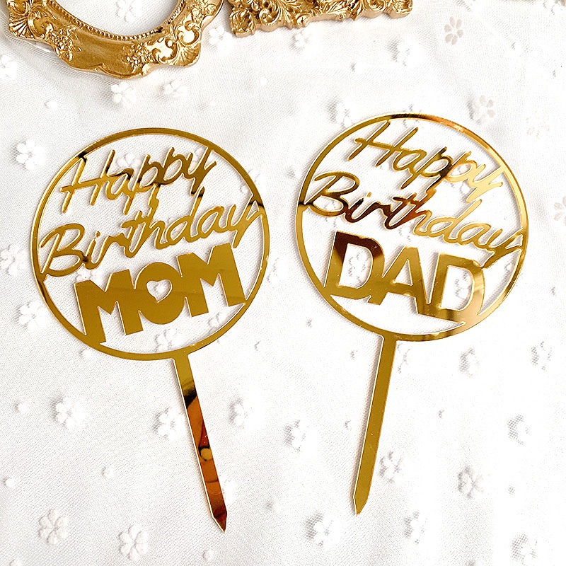 Chữ Happy Birthday Mom trang trí bánh kem