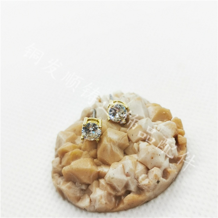 Khuyên Tai Đính Đá Zircon Nhỏ Nhắn Dễ Thương Thời Trang Cho Nữ