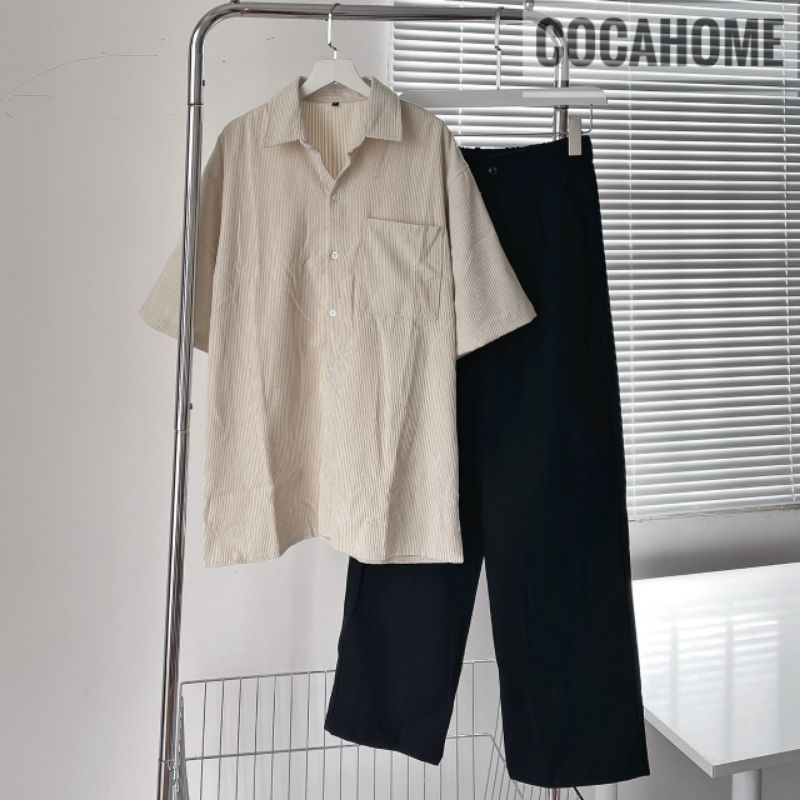 ÁO SƠ MI NHUNG TRƠN UNISEX