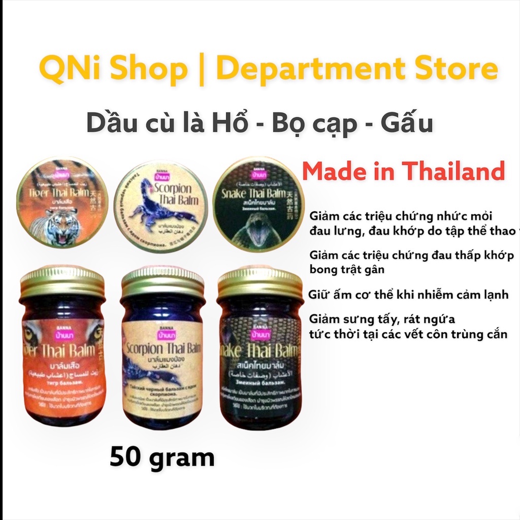 Dầu cù là Thái Lan cao Hổ, Gấu, Bò cạp 50gr