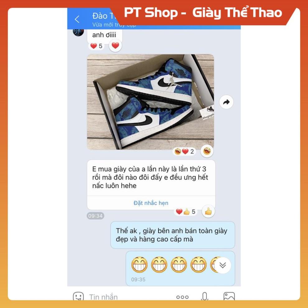 [FreeShip - Hàng Xịn Xả Lỗ] Giày Thể Thao JD Xanh biển đủ bill box, Giày Sneaker JD1 Xanh Loang Cổ Cao Nam Nữ