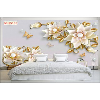Tranh phòng ngủ dán tường 3D in trên vải lụa