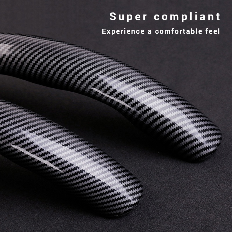 Bọc vô lăng ô tô SEAMETAL 38cm bằng sợi carbon đa năng tiện dụng