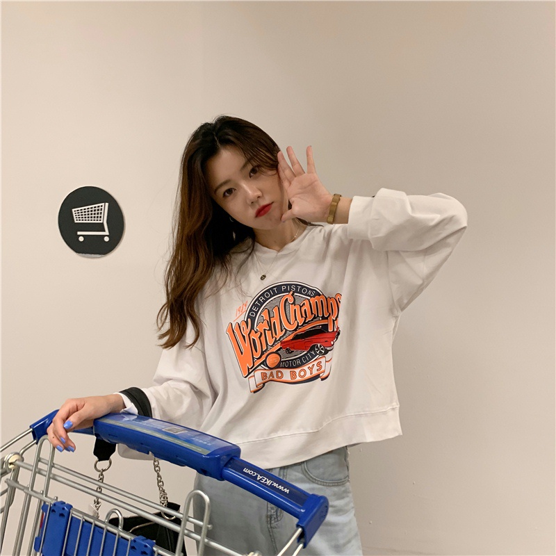 Áo Thun Nữ Tay Dài Dáng Rộng Phong Cách Hàn Quốc | BigBuy360 - bigbuy360.vn