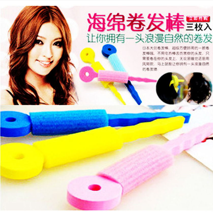 [Hàng mới về] Set 3 lô uốn tóc tạo kiểu làm từ mút xốp bọt biển