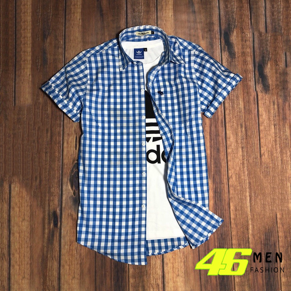 Áo sơ mi nam caro ngắn tay Aber xuất khẩu cao cấp MFM313 | BigBuy360 - bigbuy360.vn