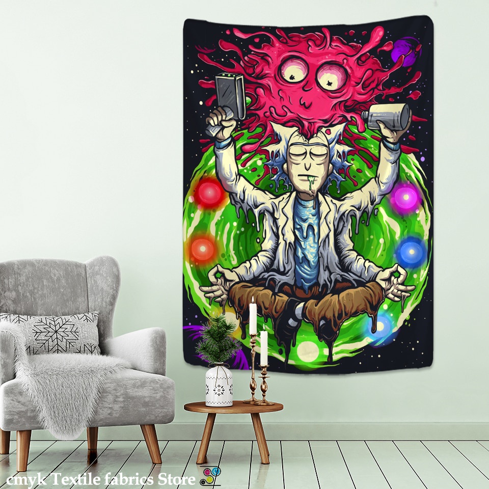 Thảm Treo Tường Trang Trí Họa Tiết Phù Thủy Hoạt Hình Phong Cách Bohemian Dễ Thương