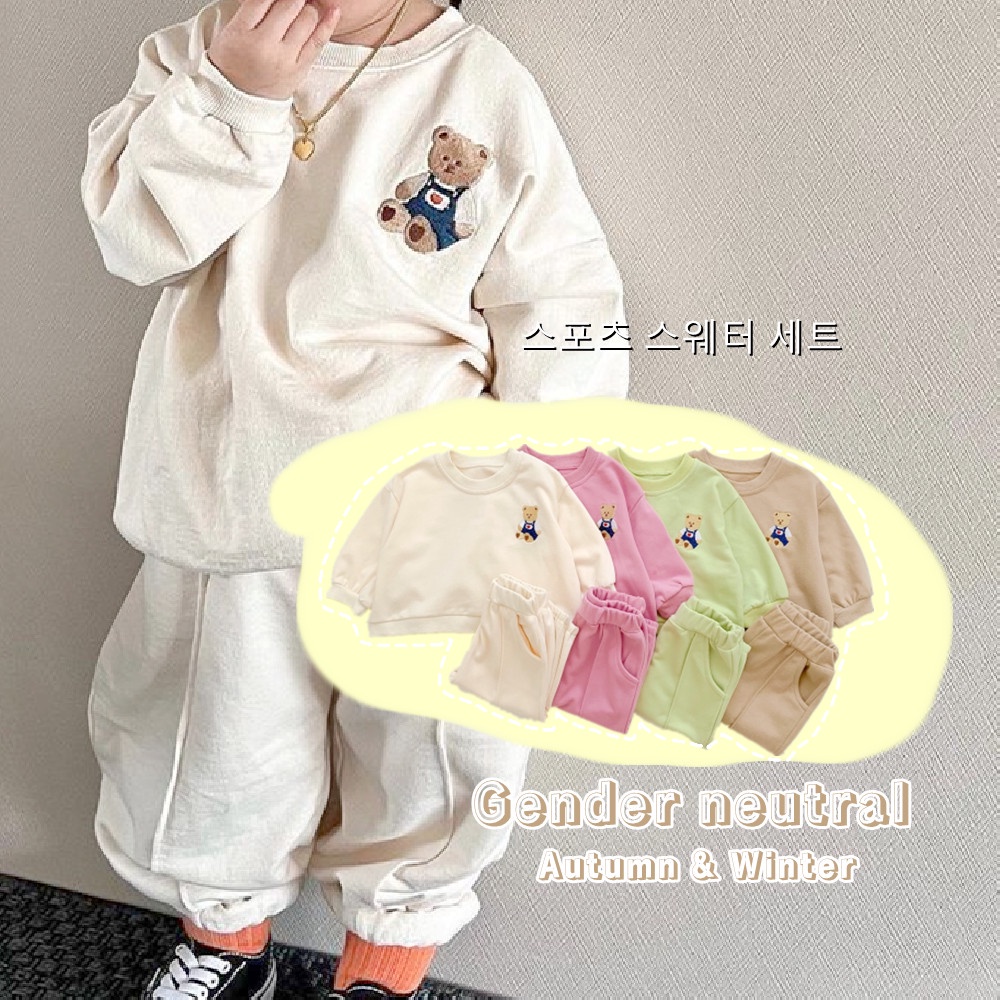 Bộ Áo Sweater Dài Tay In Hoạt Hình Phối Quần Dài Thời Trang Thu Đông Cho Bé Sơ Sinh 0-3 Tuổi