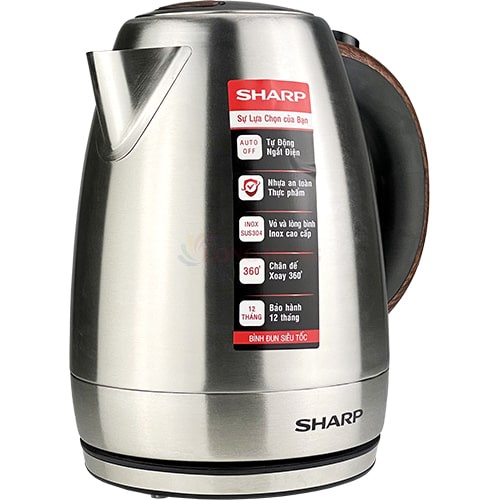 [Mã ELHADEV giảm 4% đơn 300K] Bình đun siêu tốc Sharp 1.7 lít EKJ-17EVSD-WD - Hàng chính hãng