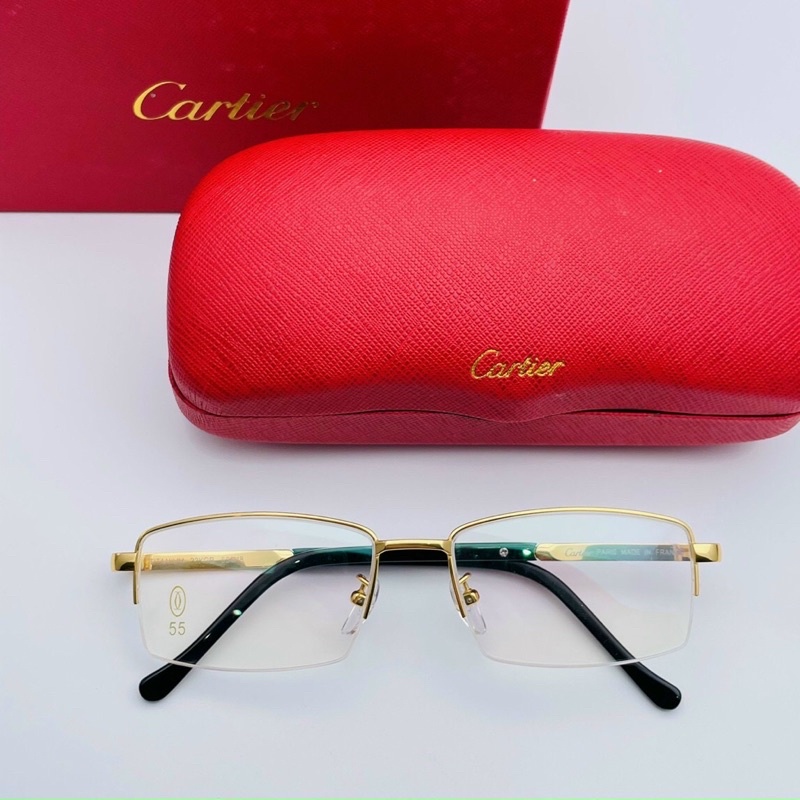 Gọng kính nam nữ CARTIER titannium nửa viền , Kính mắt thời trang,Tặng mắt cận khi mua gọng kính