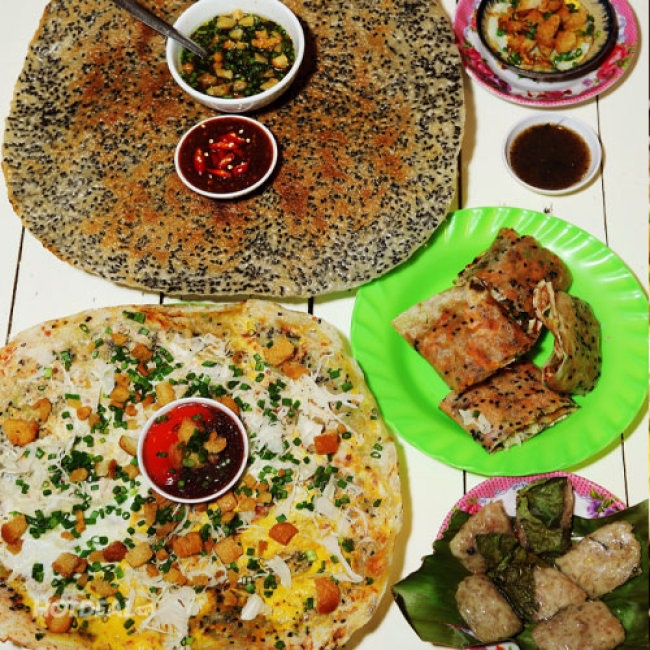 bánh tráng mắm tép cuộn chà bông (đặc sản phan rang)hàng y hình