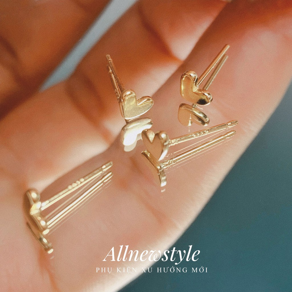 Bông tai Little Heart Allnewstyle chất bạc S925