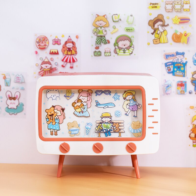 Set 100 tấm sticker dán trang trí hình cô gái hoạt hình không thấm nước độc đáo