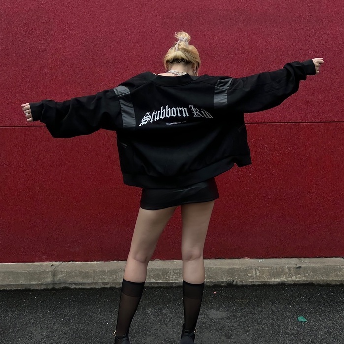 Áo Khoác ISME SK Varsity Jacket - Black/Grey/Mossgreen