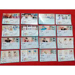 Nhãn vở BTS (mẫu mới nhất)