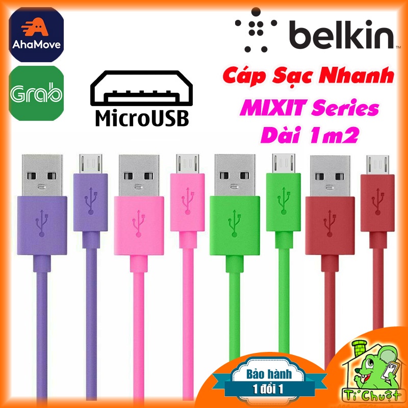 [Chính Hãng Belkin] Cáp MicroUSB Sạc Nhanh Mixit Series Dài 1m2