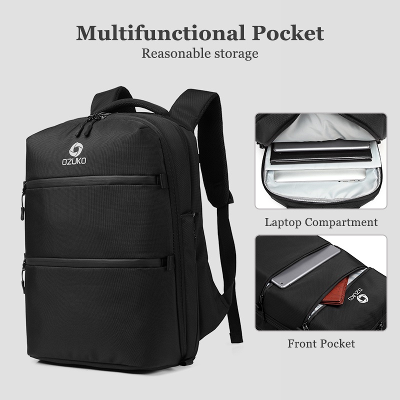 Balo OZUKO chống thấm nước có cổng sạc USB cao cấp tiện dụng cho nam