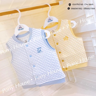 Áo Gile Nous Trần Bông Cài Thẳng Xanh, Vàng Cho Bé Trai, Bé Gái (Size Từ 3-6M Đến 18-24M)