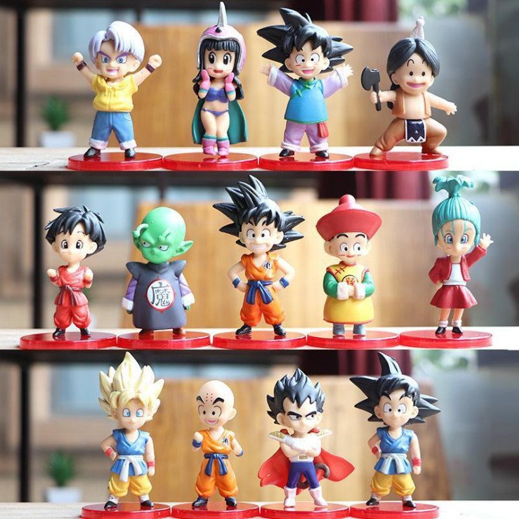 Mô hình figure full bộ 13 nhân vật Dragonball 7 viên ngọc rồng Songoku, Kadic, Piccolo, Bulma, Chichi