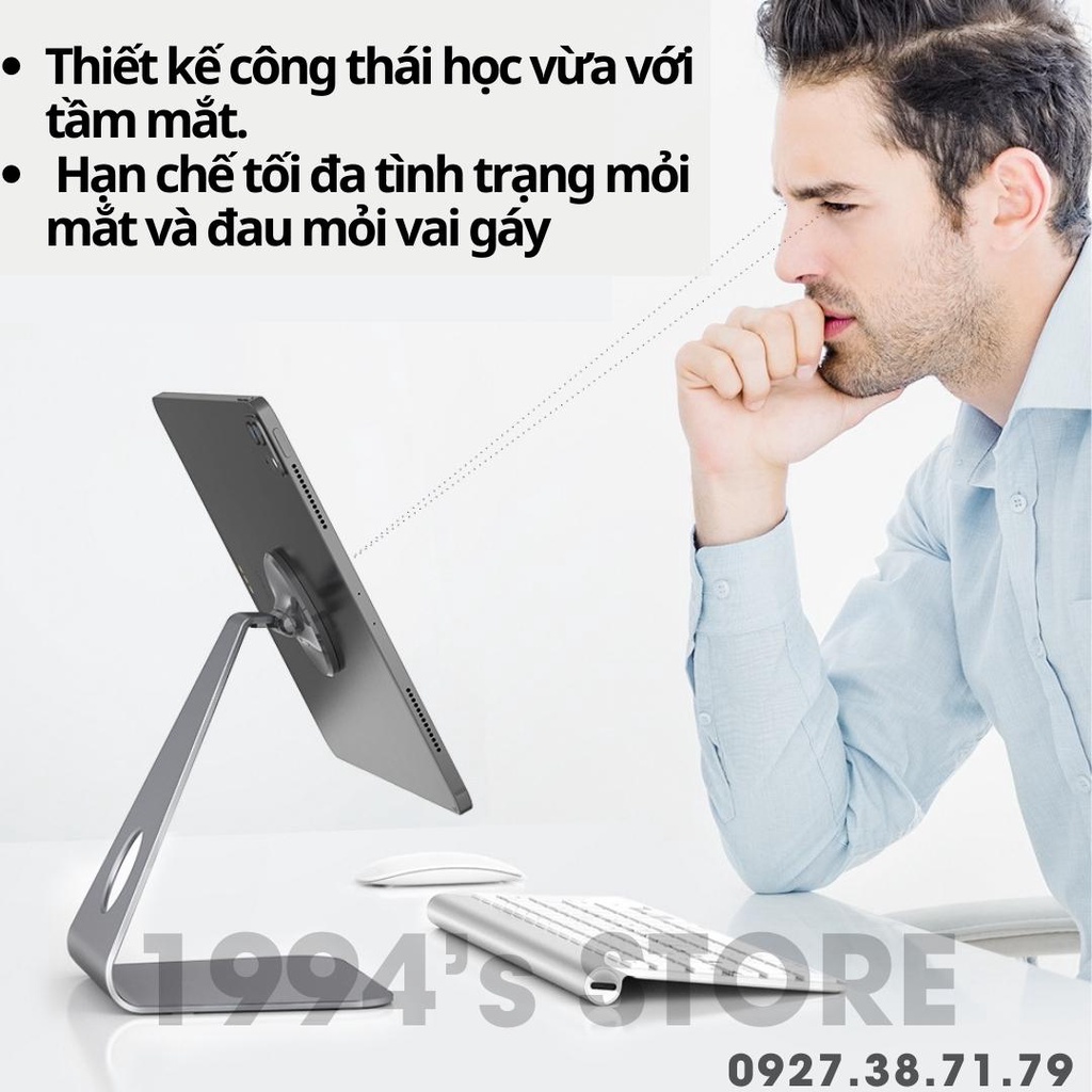 [SẴN] Đế giữ điện thoại, máy tính bảng - Hàng cao cấp sử dụng nam châm siêu mạnh - Dùng cho máy tính bảng màn hình lớn