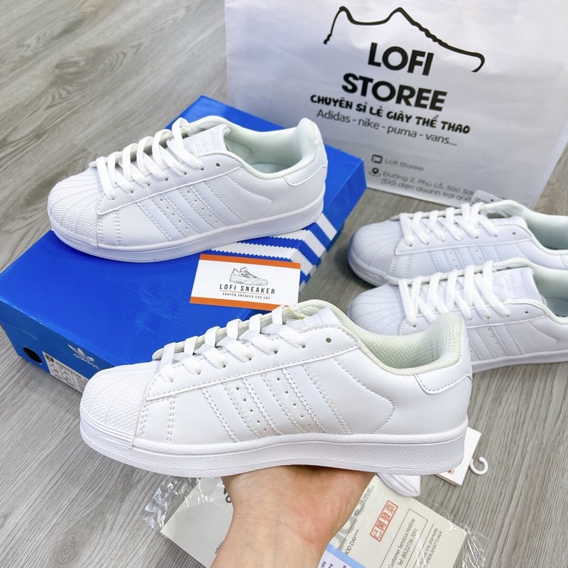 Giày Thể Thao Mũi Sò Full Trắng Nam Nữ  giày sneaker trắng basic thanh lịch dễ phối đồ