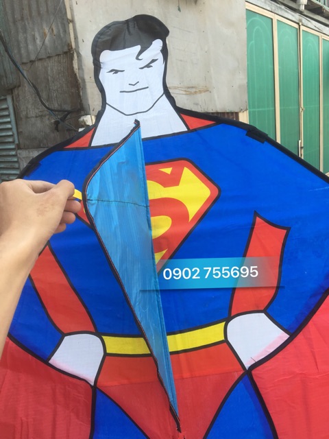 [MUA 1 ĐƯỢC 2] Diều Superman - TẶNG TAY CẦM THẢ DIỀU LỚN 150 mét + TÚI VẢI ĐỰNG DIỀU NHÀ MAY diều độc lạ, diều 3d