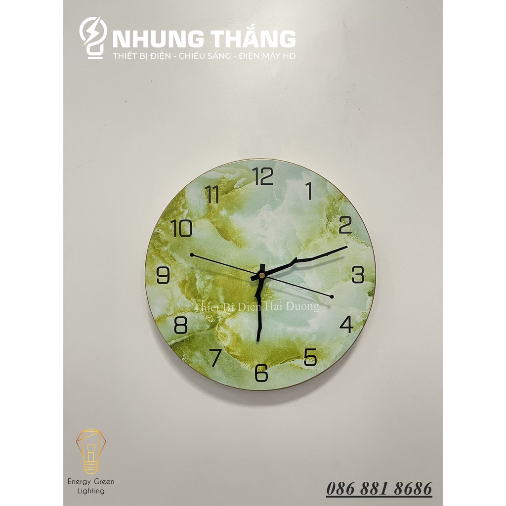 Đồng Hồ Treo Tường DH-90 - Đồng Hồ Kim Trôi - 6 Mẫu - Mặt Giả Vân Đá Cẩm Thạch Cao Cấp - Decor Căn Phòng Sang Trọng