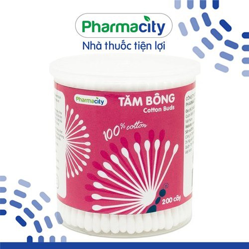 Tăm bông người lớn Pharmacity (200 cây/hộp)