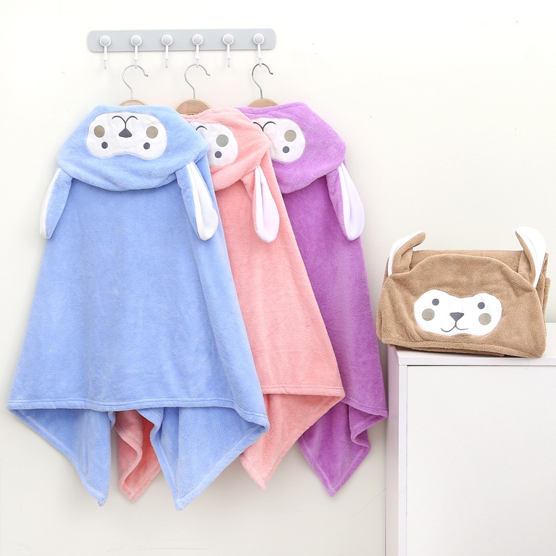 Áo choàng tắm cho bé có mũ khăn tắm, khăn choàng nhiều mẫu kích thước 140x70cm - Mô Mô Home